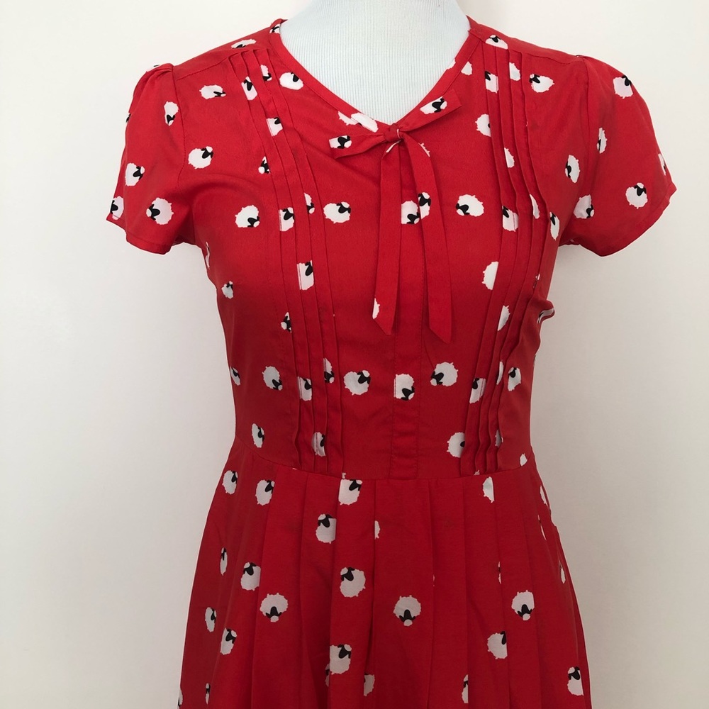 ModCloth Red sheep Printed Mini Dress - Picture 2 of 8